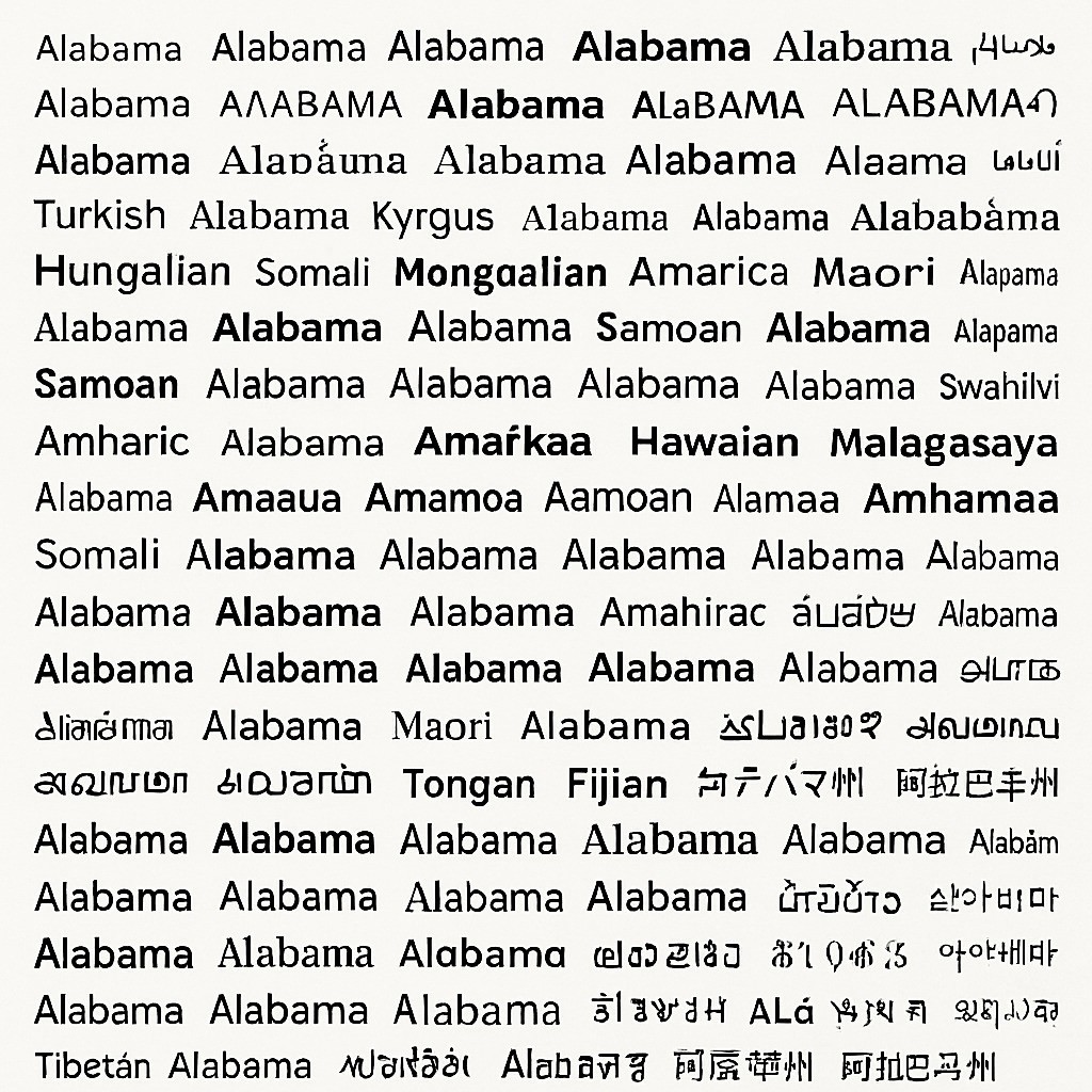 how to say Alabama in different languages